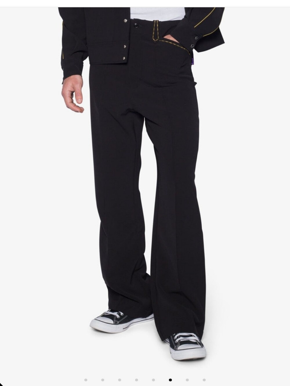 Mnml Western Stitch Trouser Pants in Black/gold Medium Nwt